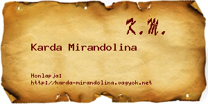 Karda Mirandolina névjegykártya